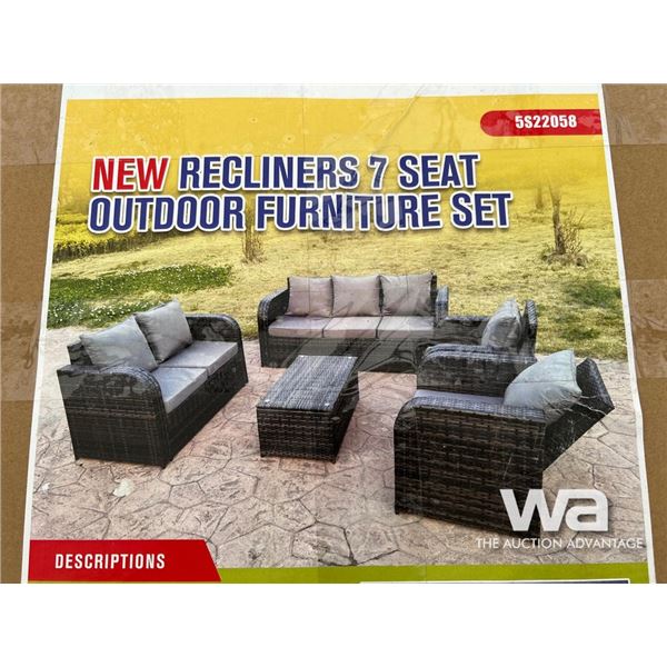 Recliners 7 Seat Outdoor Furniture Set