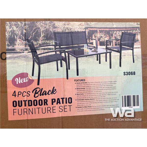 4 PCS Black Outdoor Patio Furniture Set