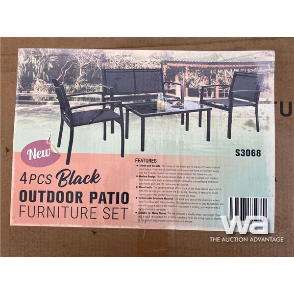 4 PCS Black Outdoor Patio Furniture Set