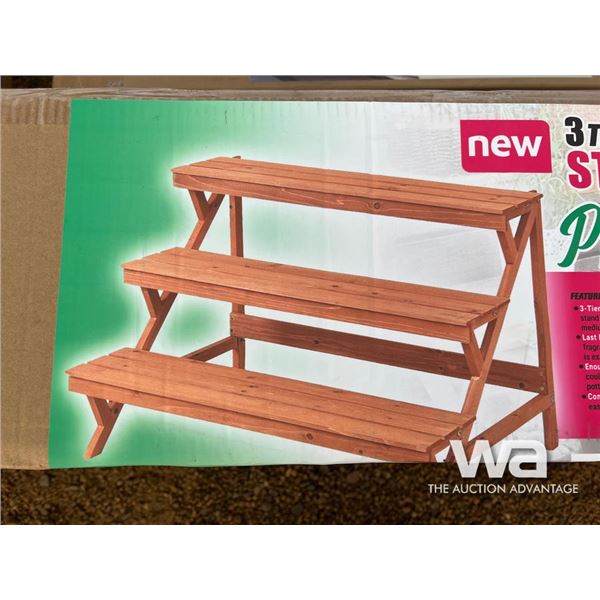 3 Tier Wooden Step Ladder Plant Stand