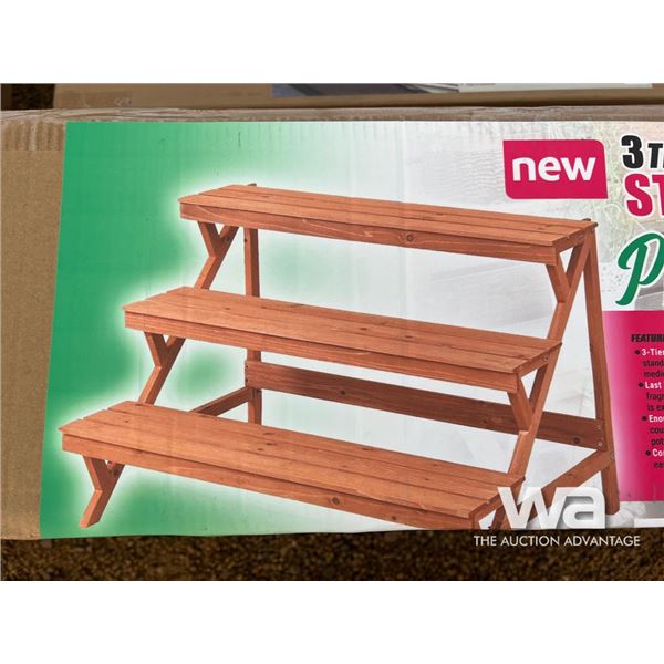 3 Tier Wooden Step Ladder Plant Stand