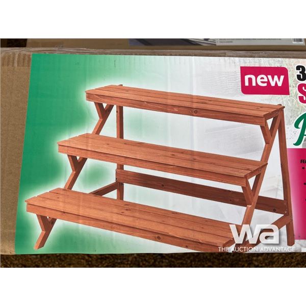 3 Tier Wooden Step Ladder Plant Stand