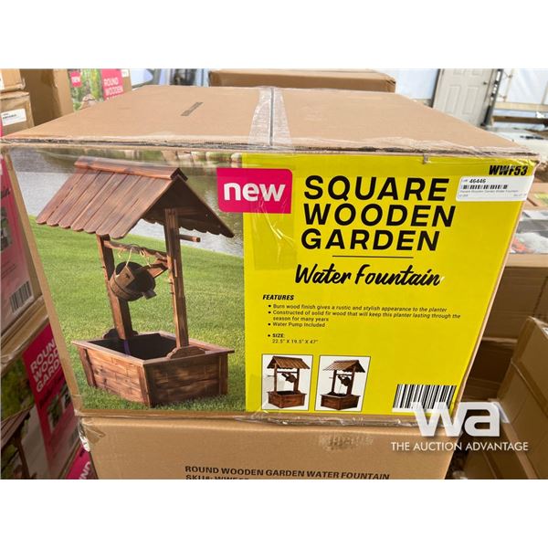 Square Wooden Garden Water Fountain