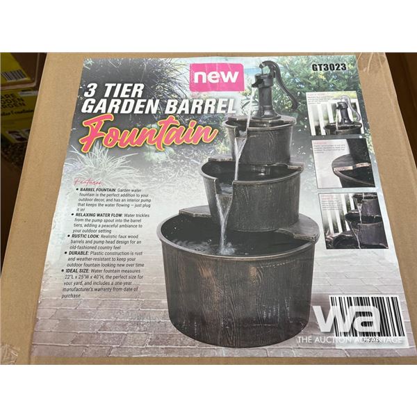 3 Tier Garden Barrel Fountain