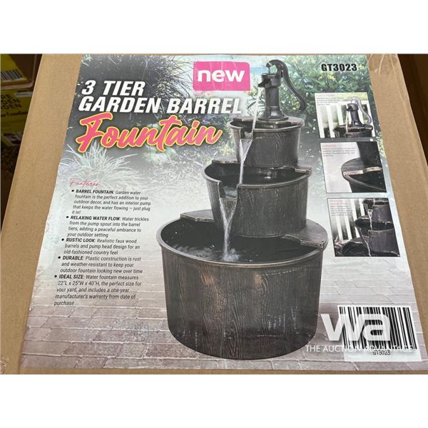 3 Tier Garden Barrel Fountain