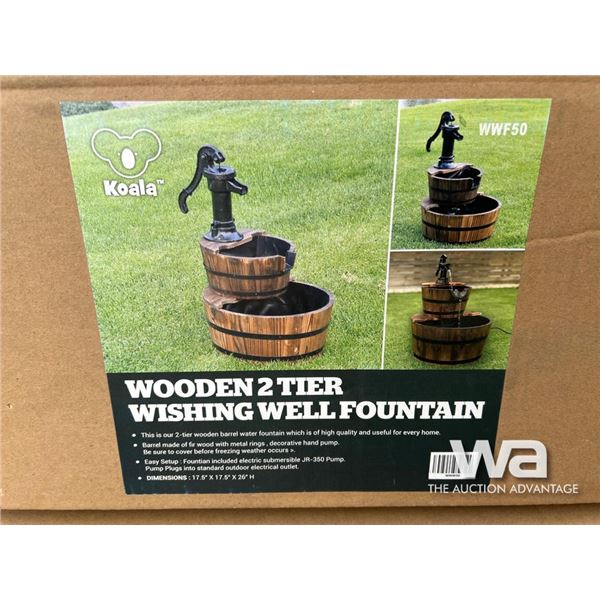 Wooden 2 Tier Wishing Well Fountain
