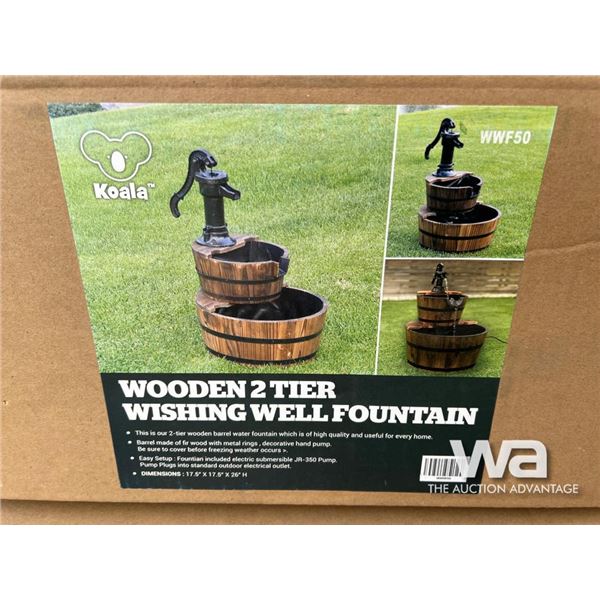 Wooden 2 Tier Wishing Well Fountain