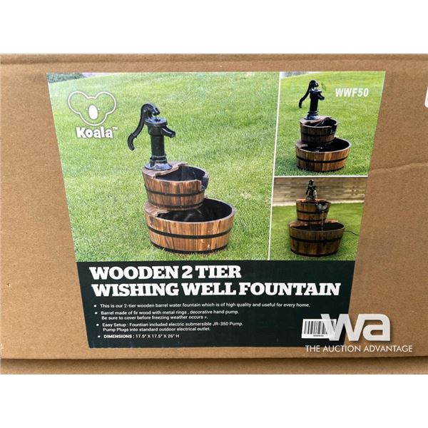 Wooden 2 Tier Wishing Well Fountain