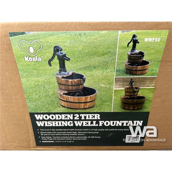 Wooden 2 Tier Wishing Well Fountain