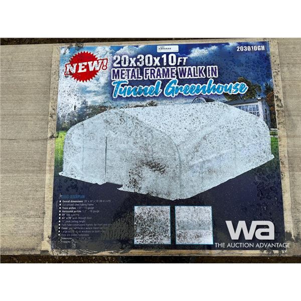 20X30X10 FT. Tunnel Greenhouse