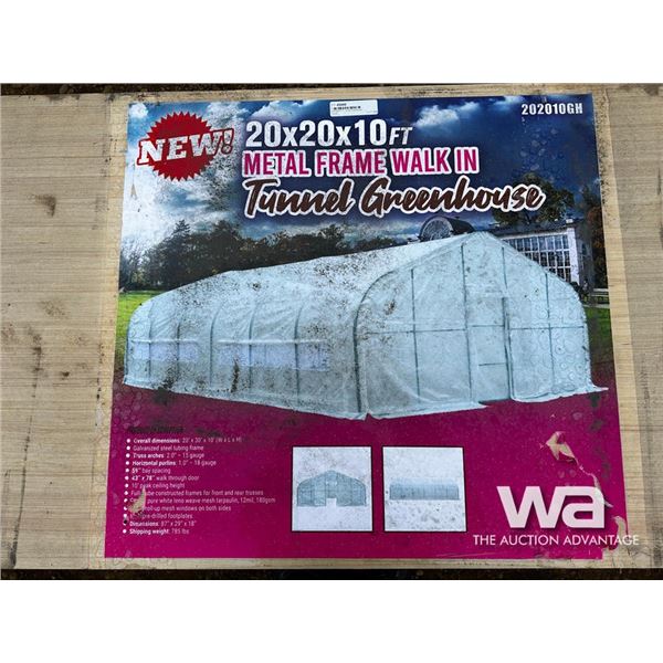 20X20X10 FT. Tunnel Greenhouse