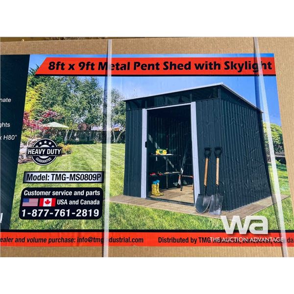 TMG 8X9 FT. Galvanized Metal Pent Shed