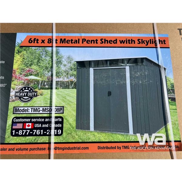 TMG 6X8 FT. Galvanized Metal Pent Shed