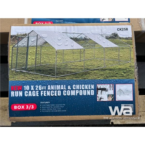 10X26 FT.  Animal & Chicken Run Cage
