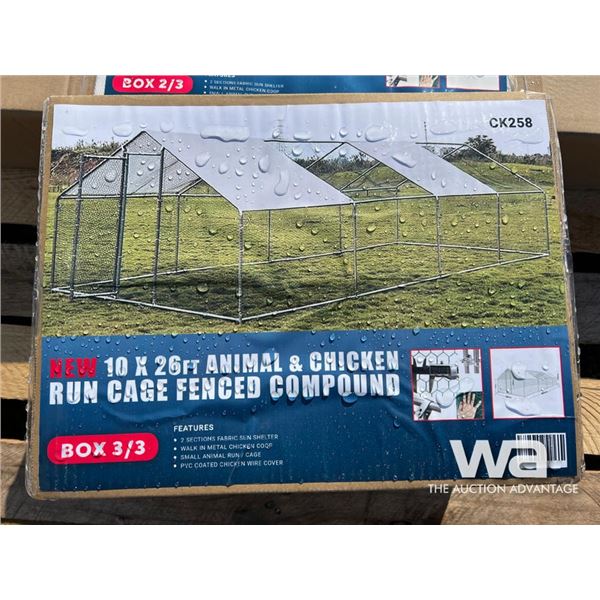 10X26 FT.  Animal & Chicken Run Cage