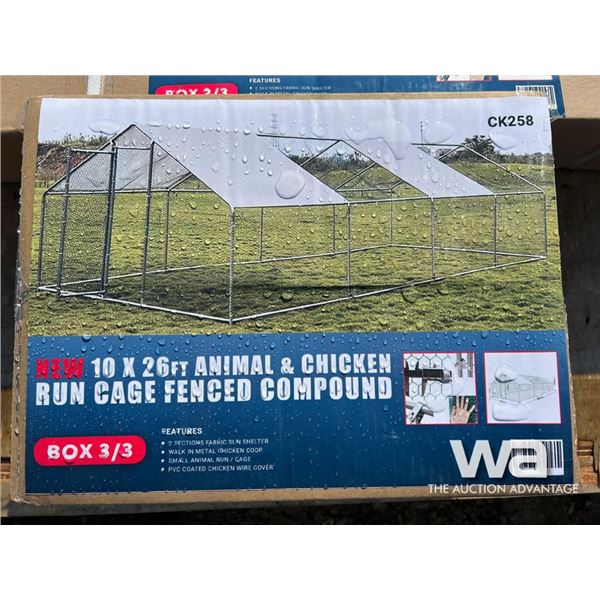 10X26 FT.  Animal & Chicken Run Cage