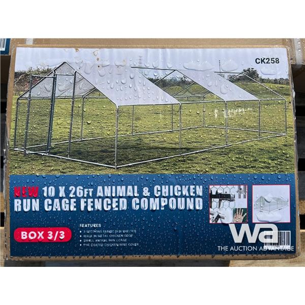 10X26 FT.  Animal & Chicken Run Cage