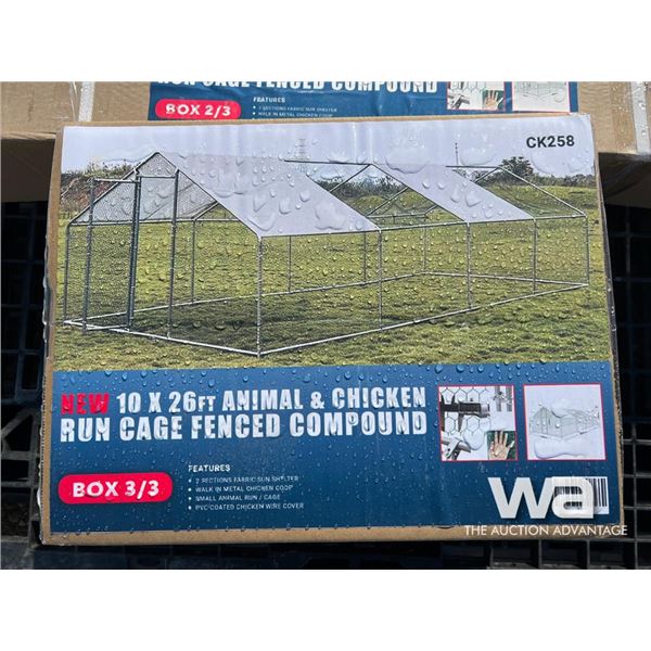 10X26 FT.  Animal & Chicken Run Cage