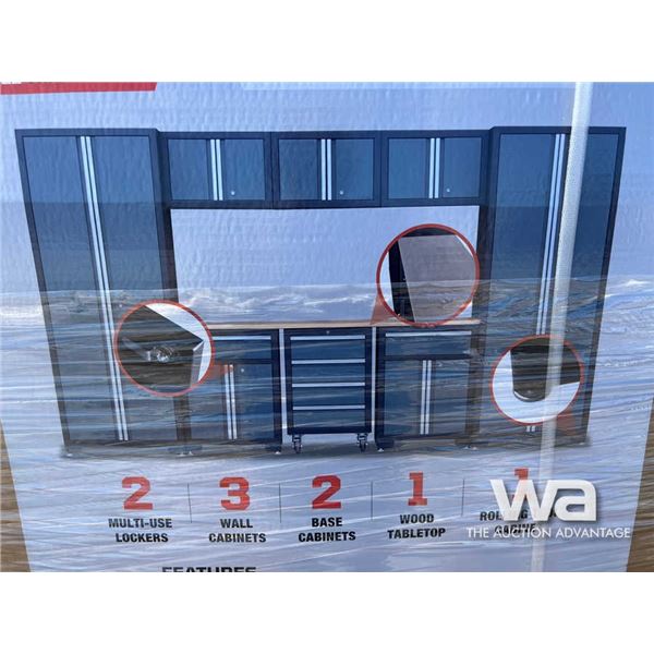 9 Piece Storage Cabinet with Rolling Cabinet