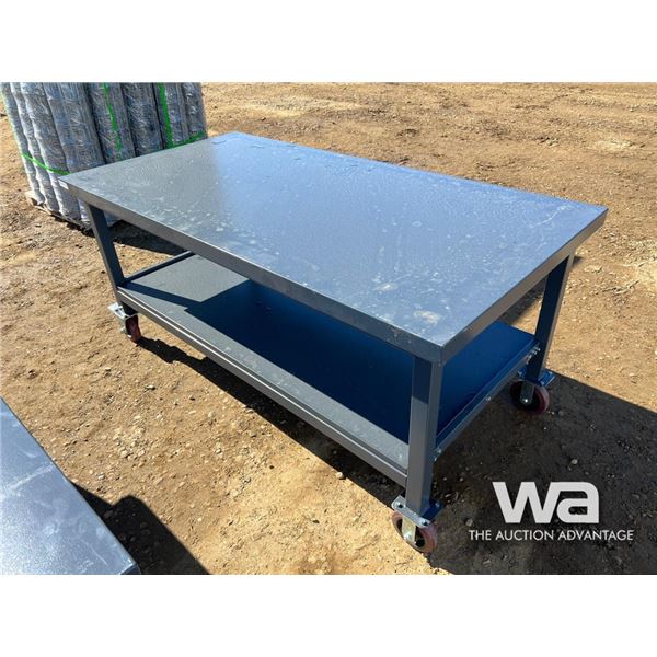 6X4 FT. Steel Work Bench On Wheels