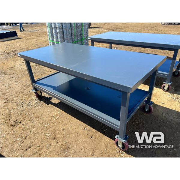 6X4 FT. Steel Work Bench On Wheels