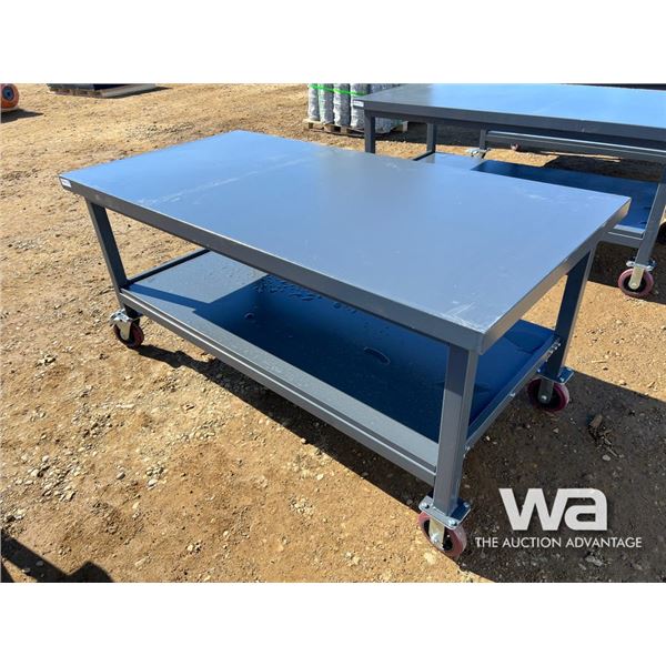 6X4 FT. Steel Work Bench On Wheels