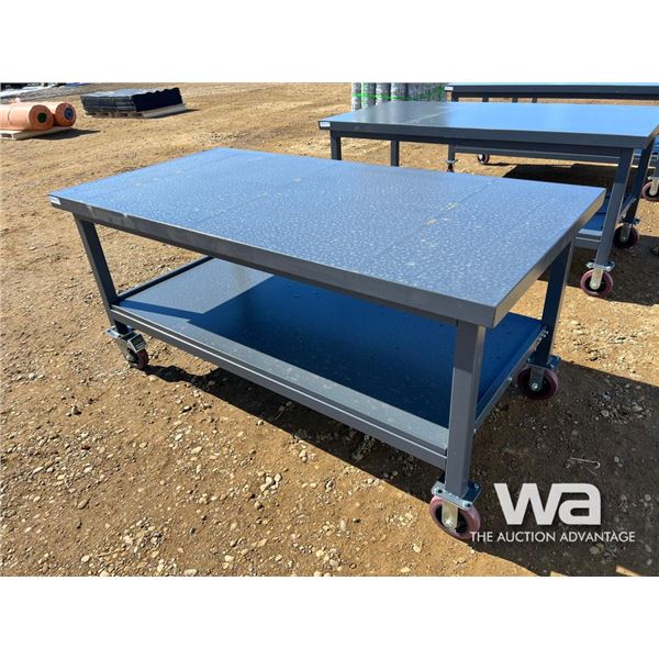 6X4 FT. Steel Work Bench On Wheels