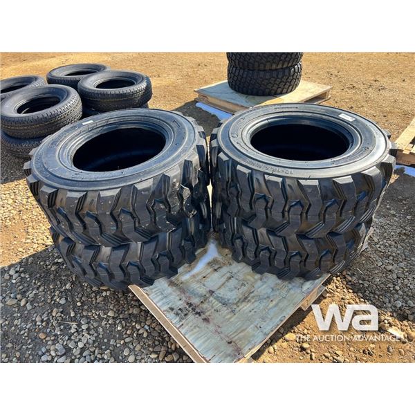 (4) Grizzly 12-16.5 Skid Steer Tires