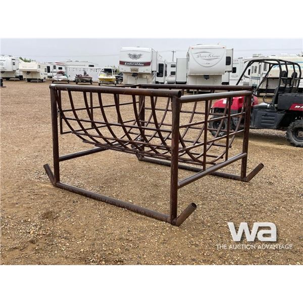 CUSTOM BUILT ROUND BALE FEEDER ON SKIDS