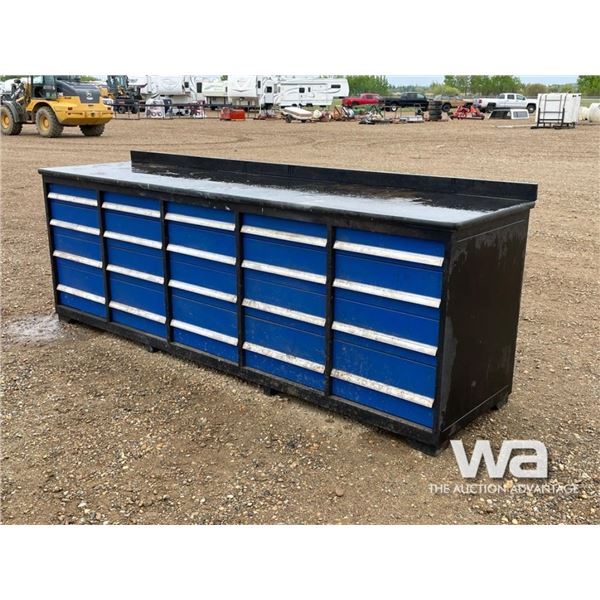78 IN. (20) DRAWER STEEL WORKBENCH