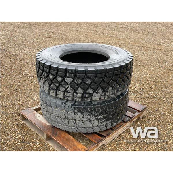 (2) BRIDGESTONE & MICHELIN 385/65R22.5 TRUCK TIRES