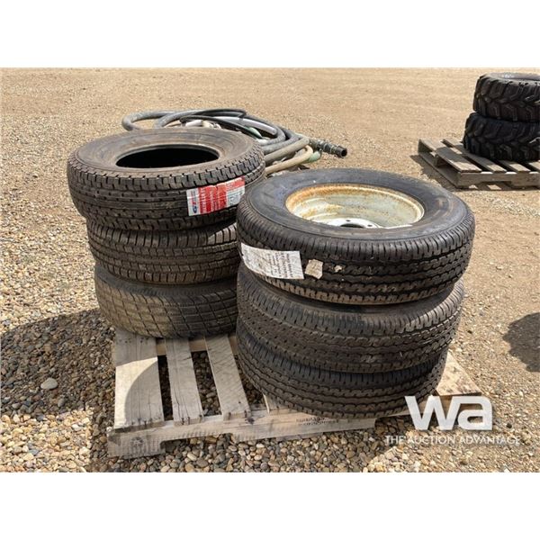 (6) ST225/75R15 TIRES AND RIMS