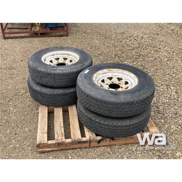 (4) NANKANG 225/75R15 TRAILER TIRES AND RIMS