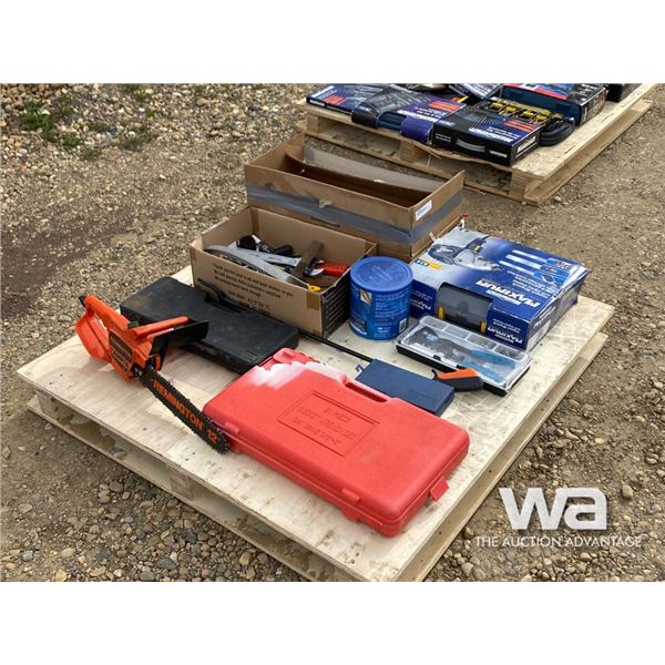 (2) SOCKET SET, ELECTRIC IMPACT GUN, CHAINSAW