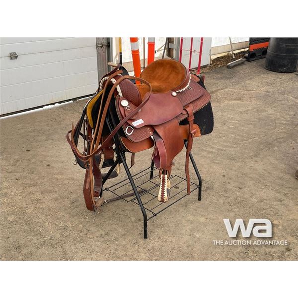 WESTERN RAWHIDE 16 IN. SADDLE,BRIDLE & BLANKET