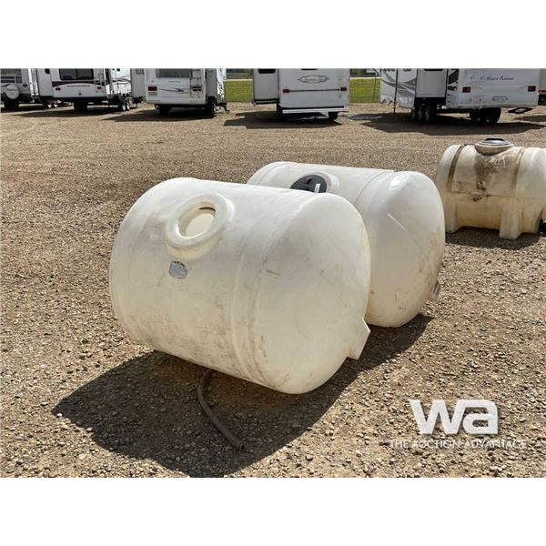 (2) 200 GAL. WHITE POLY TANKS