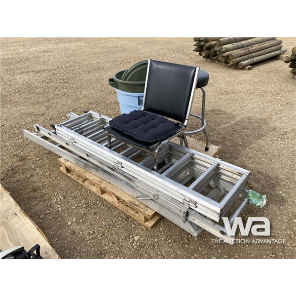 ATV RAMPS, STEP LADDER, GARBAGE CANS, CHAIR
