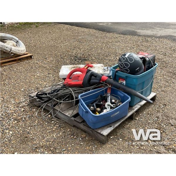 GREASE GUN, HELMETS, HITCHES, METAL WIRE
