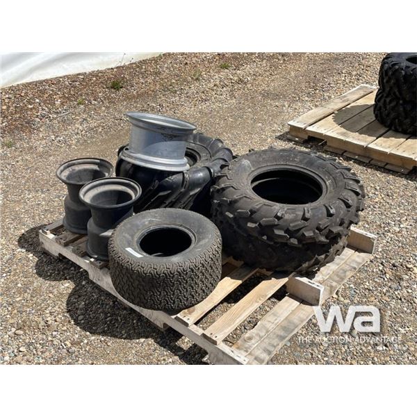 (3) VARIOUS TIRES, (3) VARIOUS RIMS