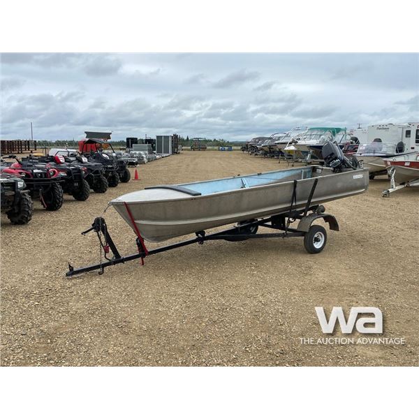 14 FT. ALUMINUM BOAT WITH 9.8 HP MERCURY MOTOR