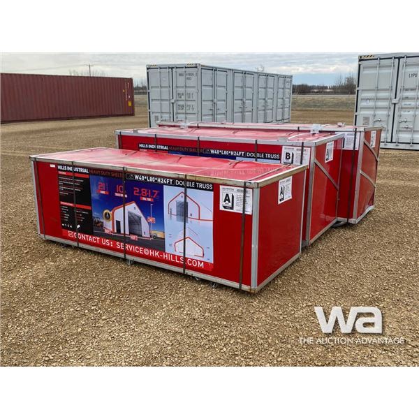 2024 HILLS 40X80X24 FT. DBL TRUSS STORAGE SHELTER
