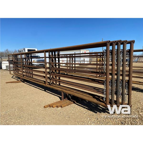 (5) 24 FT. 5 BAR FREE STANDING LIVESTOCK PANELS