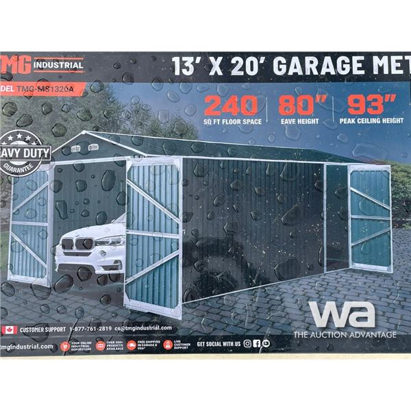 TMG 13 X 20 FT. GARAGE METAL SHED