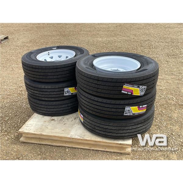 (6) ST235/80R16 GRIZZLY TIRES & RIMS