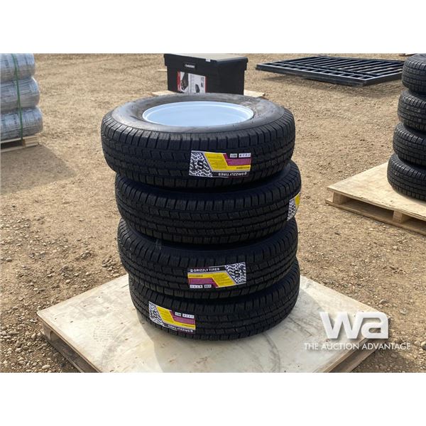 (4) ST235/80R16 GRIZZLY TIRES & RIMS