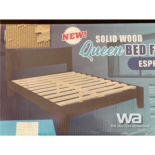 SOLID WOOD QUEEN BED FRAME