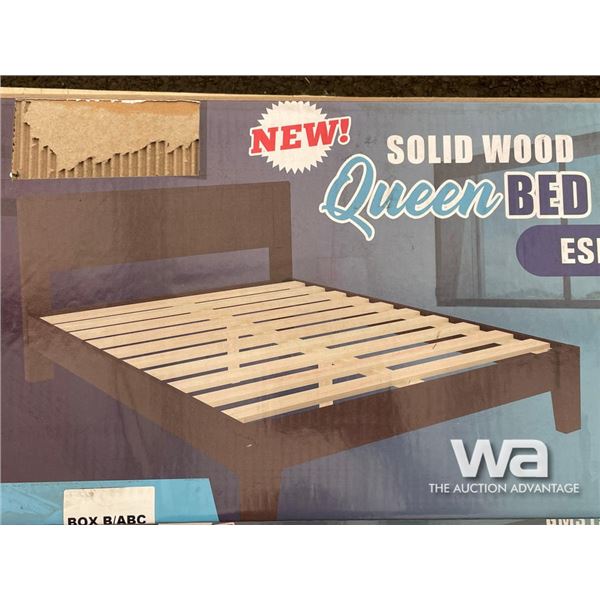 SOLID WOOD QUEEN BED FRAME