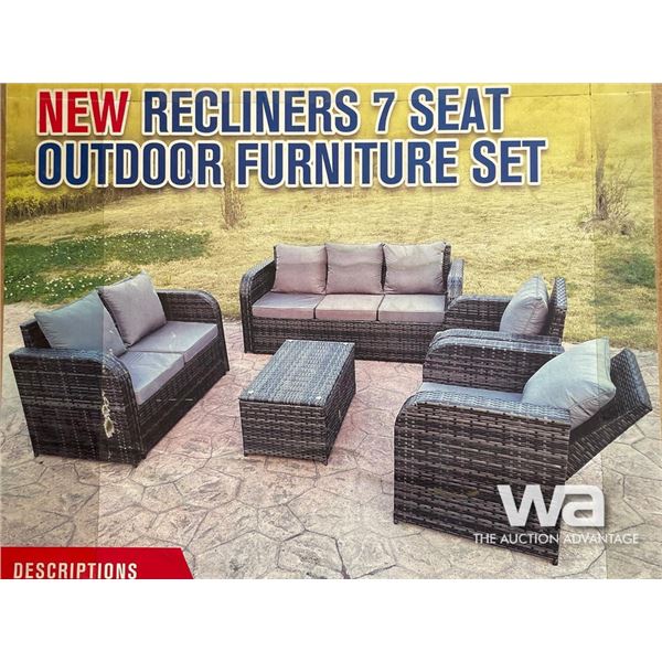 (7) SEAT OUTDOOR RECLINING FURNITURE SET