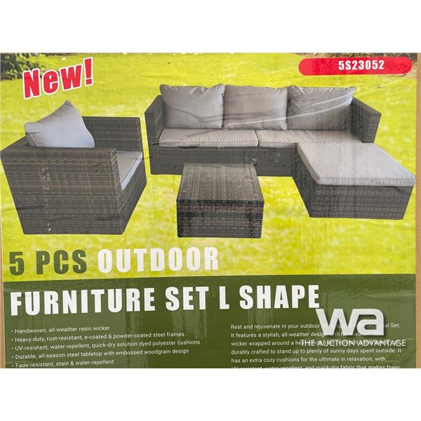 (5) PCS. OUTDOOR L SHAPE FURNITURE SET