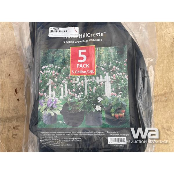 (4) 5 GALLON GROW BAGS